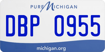 MI license plate DBP0955
