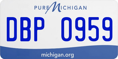 MI license plate DBP0959