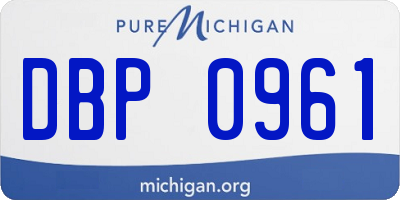 MI license plate DBP0961