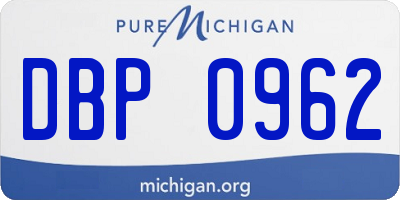 MI license plate DBP0962