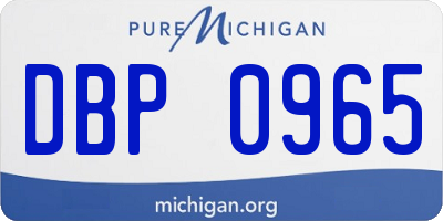 MI license plate DBP0965