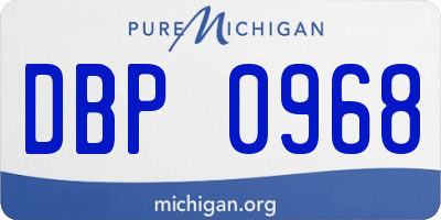 MI license plate DBP0968
