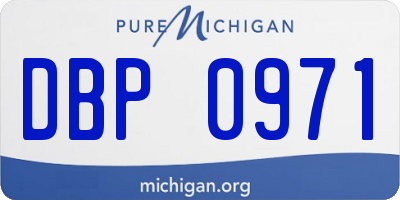 MI license plate DBP0971