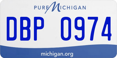 MI license plate DBP0974