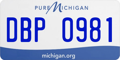 MI license plate DBP0981