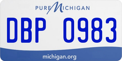 MI license plate DBP0983