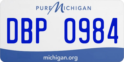 MI license plate DBP0984