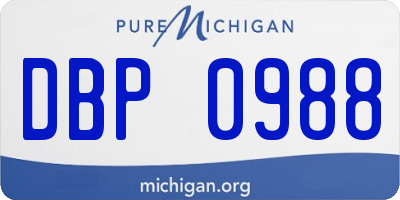 MI license plate DBP0988