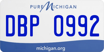 MI license plate DBP0992