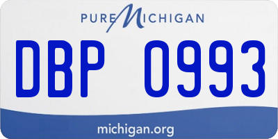 MI license plate DBP0993
