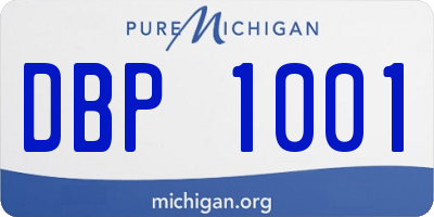 MI license plate DBP1001