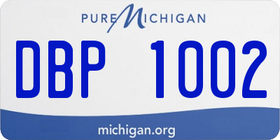 MI license plate DBP1002