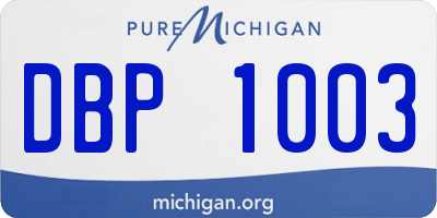 MI license plate DBP1003