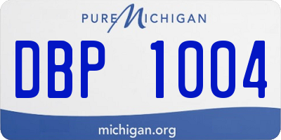 MI license plate DBP1004