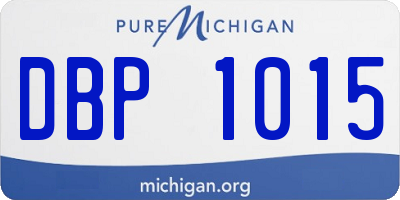 MI license plate DBP1015