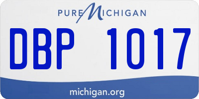 MI license plate DBP1017