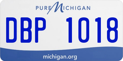 MI license plate DBP1018