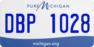 MI license plate DBP1028