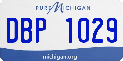 MI license plate DBP1029