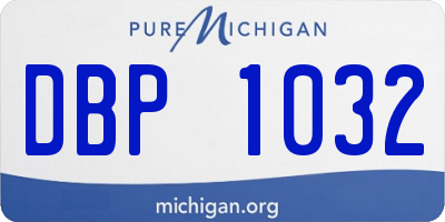 MI license plate DBP1032