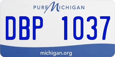 MI license plate DBP1037