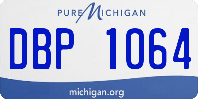 MI license plate DBP1064