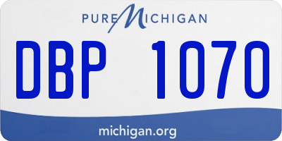 MI license plate DBP1070