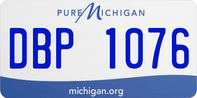 MI license plate DBP1076