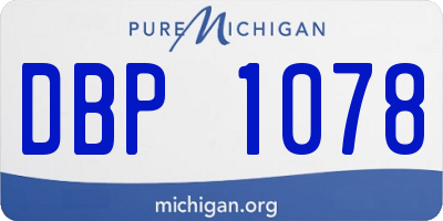 MI license plate DBP1078