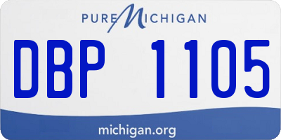 MI license plate DBP1105