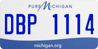 MI license plate DBP1114