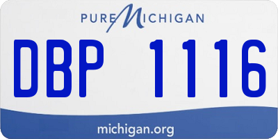 MI license plate DBP1116
