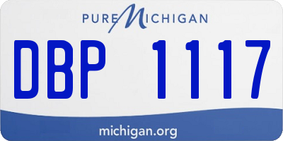 MI license plate DBP1117