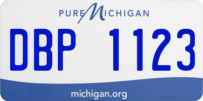MI license plate DBP1123