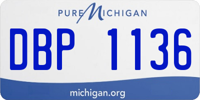 MI license plate DBP1136