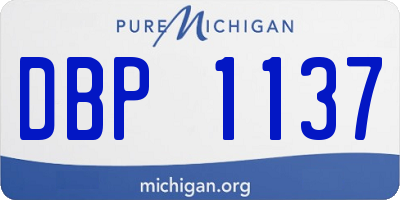 MI license plate DBP1137