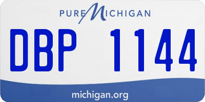 MI license plate DBP1144