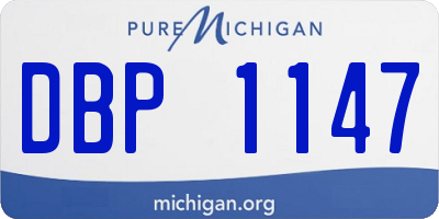 MI license plate DBP1147