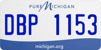 MI license plate DBP1153