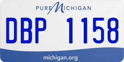 MI license plate DBP1158
