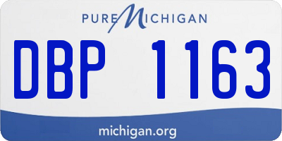 MI license plate DBP1163