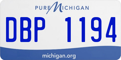MI license plate DBP1194