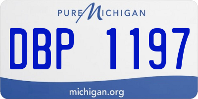 MI license plate DBP1197