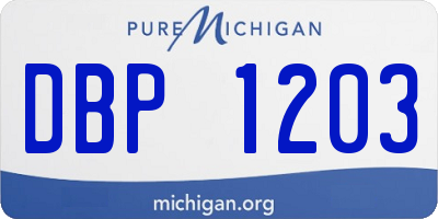 MI license plate DBP1203
