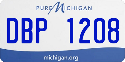 MI license plate DBP1208