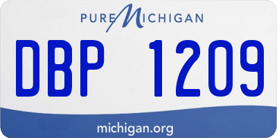 MI license plate DBP1209