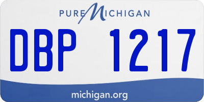 MI license plate DBP1217