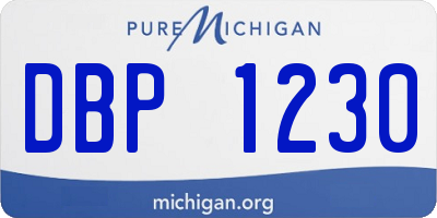 MI license plate DBP1230