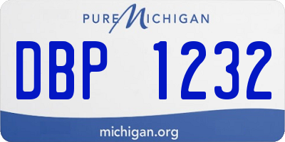 MI license plate DBP1232