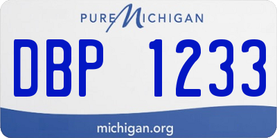 MI license plate DBP1233